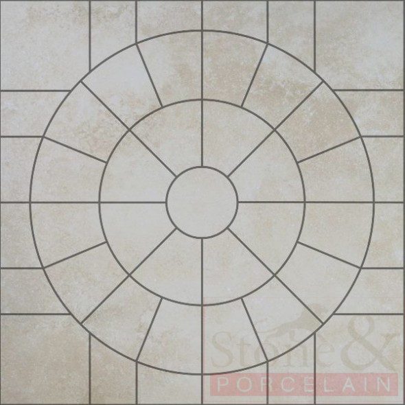 IVORY CREAM PORCELAIN 2.4M2 CIRCLE WITH SOK